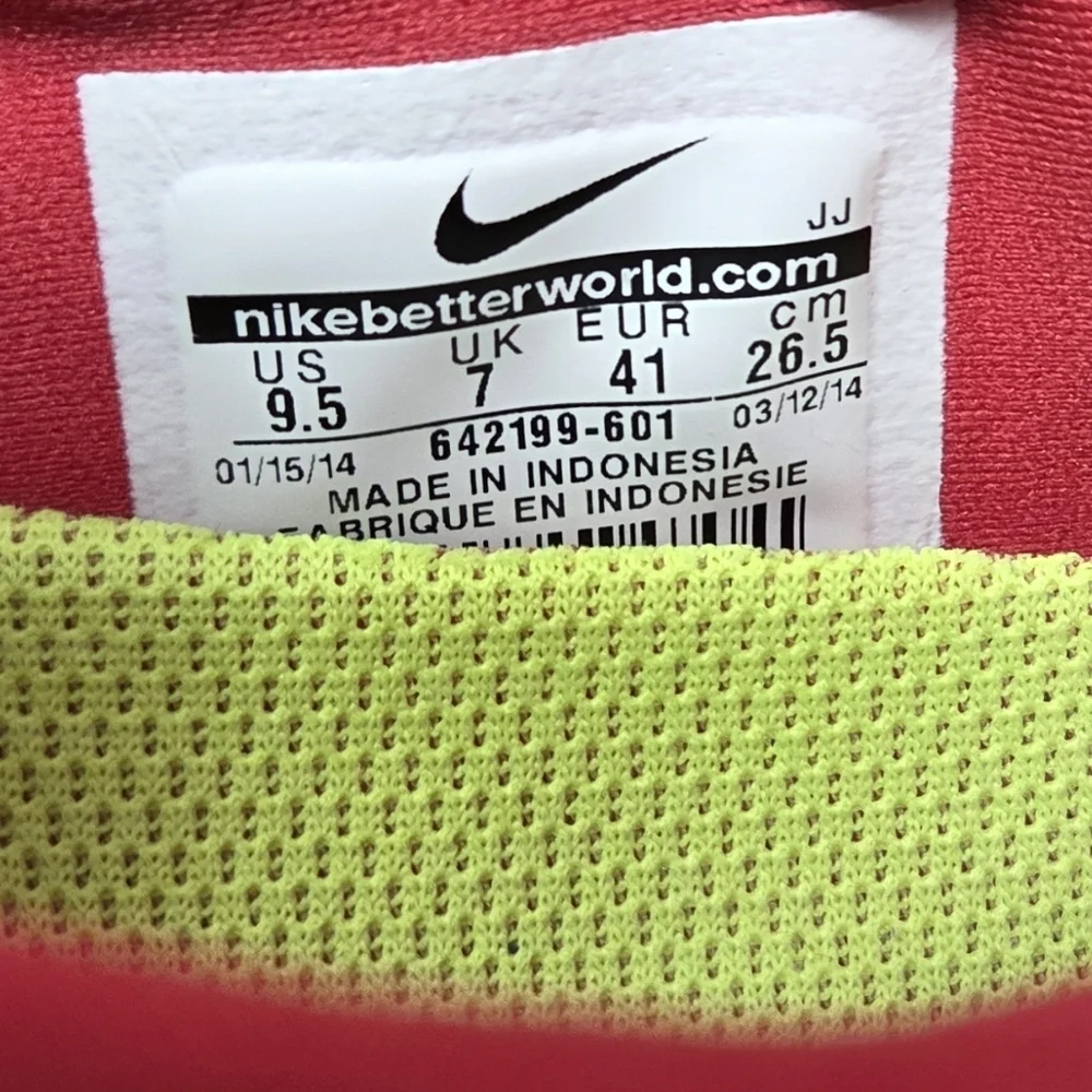 Nike Free 5.0 Red Yellow Orange Lightweight Mesh Upper Running Shoes Size 9.5
